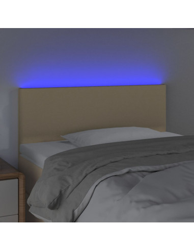 Testiera a LED Crema 90x5x78/88 cm in Tessuto