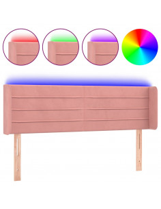 Testiera a LED Rosa 147x16x78/88 cm in Velluto 2