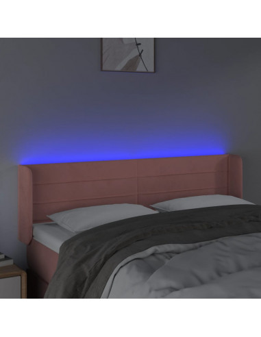 Testiera a LED Rosa 147x16x78/88 cm in Velluto