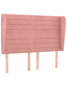 Testiera ad Orecchio Rosa 147x23x118/128 cm in Velluto 2