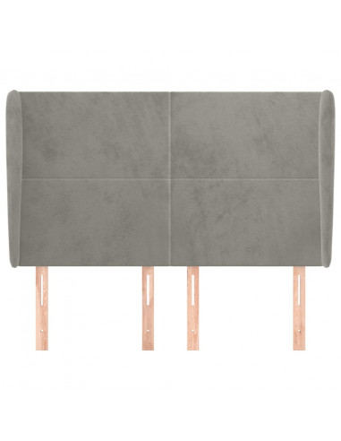 Testiera ad Orecchio Grigio Chiaro 147x23x118/128 cm in Velluto