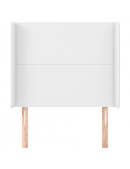 Testiera ad Orecchio Bianco 83x16x118/128 cm in Similpelle