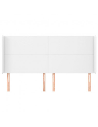 Testiera ad Orecchio Bianco 163x16x118/128 cm in Similpelle