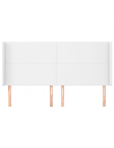 Testiera ad Orecchio Bianco 163x16x118/128 cm in Similpelle