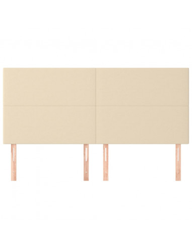 Testiera 4 pz Crema 80x5x78/88 cm in Tessuto