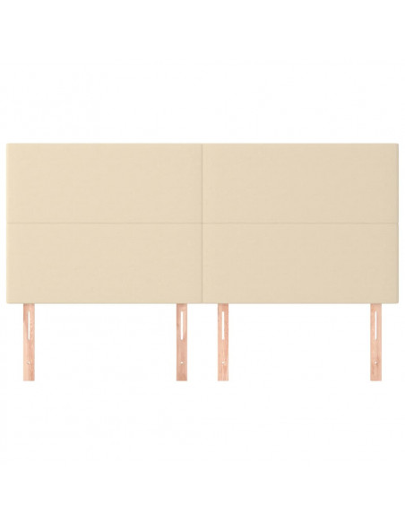 Testiera 4 pz Crema 80x5x78/88 cm in Tessuto