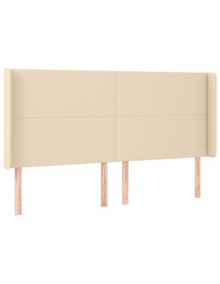 Testiera ad Orecchio Crema 163x16x118/128 cm in Tessuto