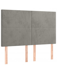 Testiere 4 pz Grigio Chiaro 72x5x78/88 cm in Velluto 2