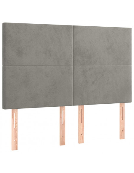 Testiere 4 pz Grigio Chiaro 72x5x78/88 cm in Velluto