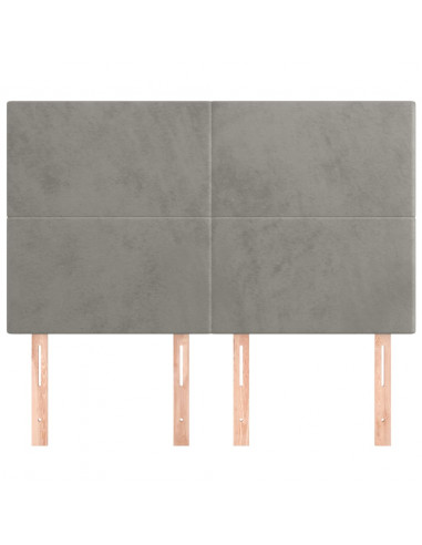 Testiere 4 pz Grigio Chiaro 72x5x78/88 cm in Velluto