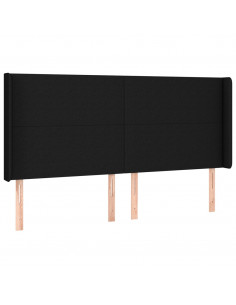 Testiera ad Orecchio Nera 163x16x118/128 cm in Tessuto 2