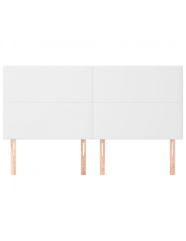 Testiera 4 pz Bianco 80x5x78/88 cm in Similpelle