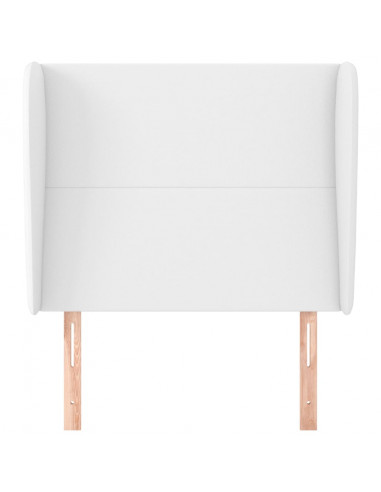 Testiera ad Orecchio Bianca 83x23x118/128 cm in Similpelle