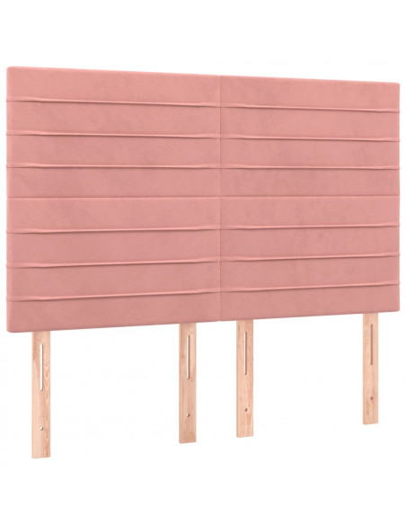 Testiere 4 pz Rosa 72x5x78/88 cm in Velluto