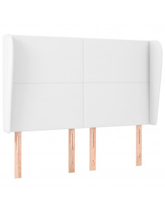 Testiera ad Orecchio Bianca 147x23x118/128 cm in Similpelle 2