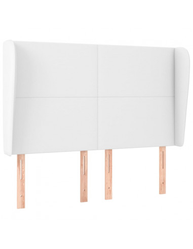 Testiera ad Orecchio Bianca 147x23x118/128 cm in Similpelle