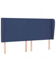 Testiera ad Orecchio Blu 163x23x118/128 cm in Tessuto 2