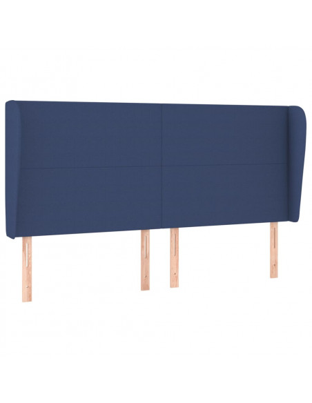 Testiera ad Orecchio Blu 163x23x118/128 cm in Tessuto