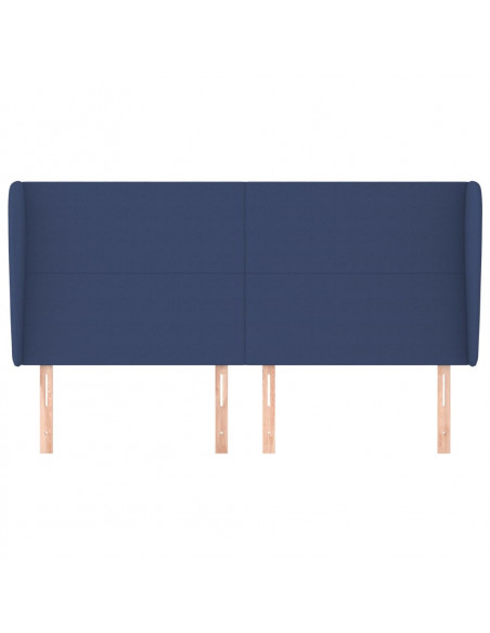 Testiera ad Orecchio Blu 163x23x118/128 cm in Tessuto