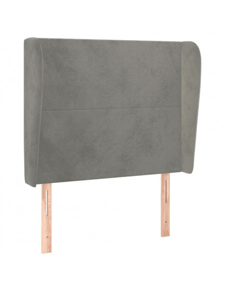 Testiera ad Orecchio Grigio Chiaro 83x23x118/128 cm in Velluto