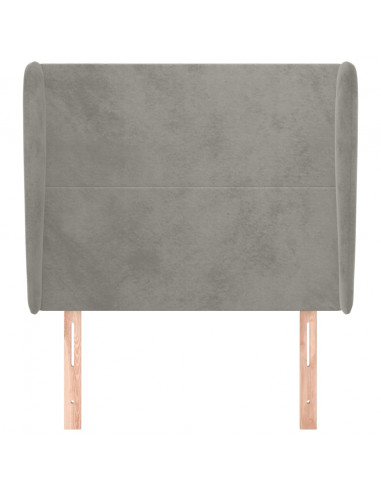 Testiera ad Orecchio Grigio Chiaro 83x23x118/128 cm in Velluto