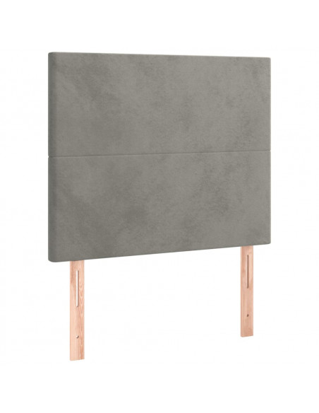 Testiera 2 pz Grigio Chiaro 80x5x78/88 cm in Velluto