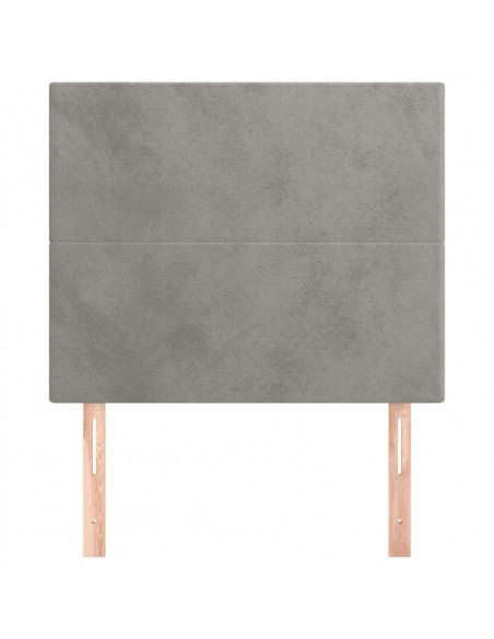 Testiera 2 pz Grigio Chiaro 80x5x78/88 cm in Velluto