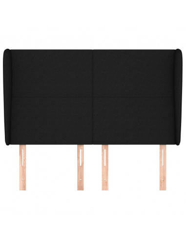 Testiera ad Orecchio Nera 147 x 23 x 118/128 cm in Tessuto
