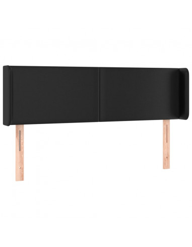 Testiera ad Orecchio Nera 147x16x78/88 cm in Similpelle