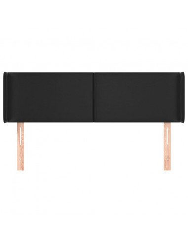 Testiera ad Orecchio Nera 147x16x78/88 cm in Similpelle