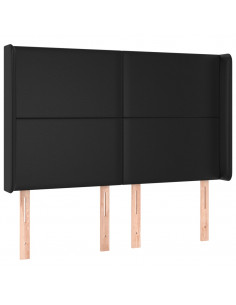 Testiera ad Orecchio Nera 147x16x118/128 cm in Similpelle 2