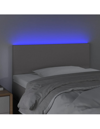 Testiera Grigio a LED 90x5x78/88 cm in Similpelle