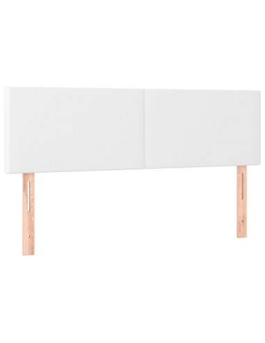 Testiera Bianca a LED 144x5x78/88 cm in Similpelle