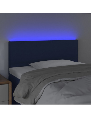 Testiera a LED Blu 90x5x78/88 cm in Tessuto