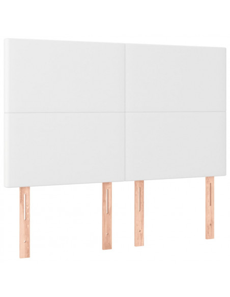 Testiera a LED Bianco 144x5x118/128 cm in Similpelle