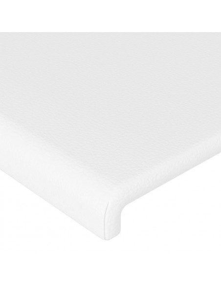 Testiera a LED Bianco 144x5x118/128 cm in Similpelle
