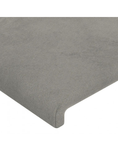 Testiera a LED Grigio Chiaro 163x16x78/88 cm in Velluto