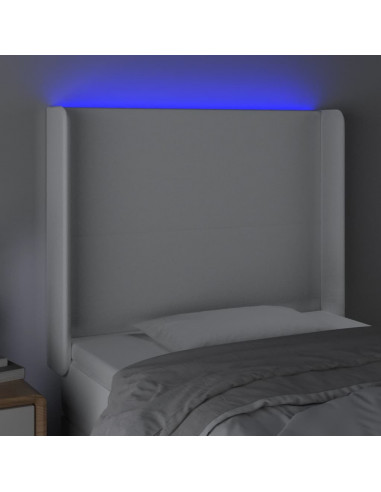 Testiera ad Orecchio Bianco 83x16x118/128 cm in Similpelle