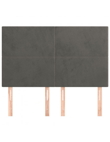 Testiere 4 pz Grigio Scuro 72x5x78/88 cm in Velluto