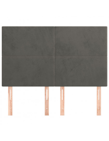 Testiere 4 pz Grigio Scuro 72x5x78/88 cm in Velluto
