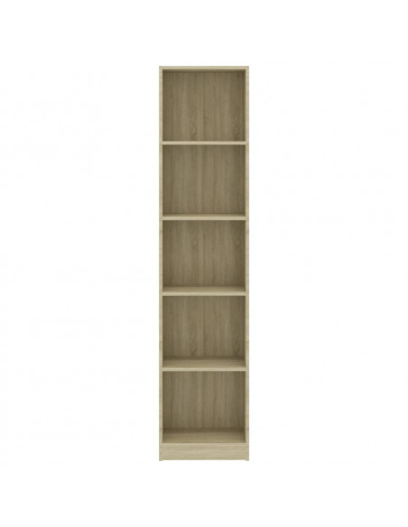 Libreria 5 Ripiani Rovere Sonoma 40x24x175 cm Legno Multistrato