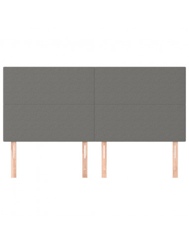 Testiera 4 pz Grigio Scuro 80x5x78/88 cm in Tessuto
