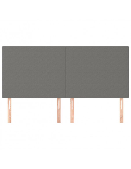 Testiera 4 pz Grigio Scuro 80x5x78/88 cm in Tessuto