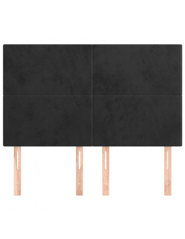 Testiere 4 pz Nere 72x5x78/88 cm in Velluto