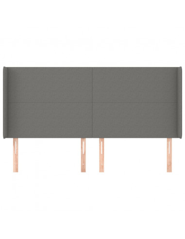 Testiera ad Orecchio GrigioScuro 163x16x118/128cm inTessuto