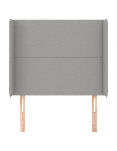 Testiera ad Orecchio Grigio Chiaro 83x16x118/128 cm in Tessuto