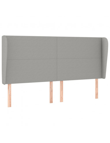 Testiera ad Orecchio Grigio Chiaro 163x23x118/128 cm in Tessuto