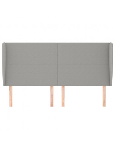 Testiera ad Orecchio Grigio Chiaro 163x23x118/128 cm in Tessuto