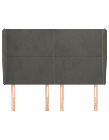Testiera ad Orecchio GrigioScuro 147x23x118/128cm in Velluto