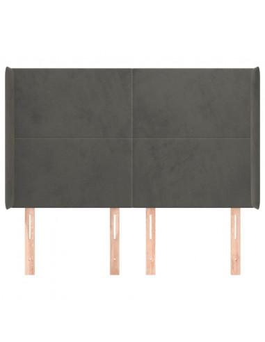 Testiera ad Orecchio GrigioScuro 147x16x118/128cm in Velluto
